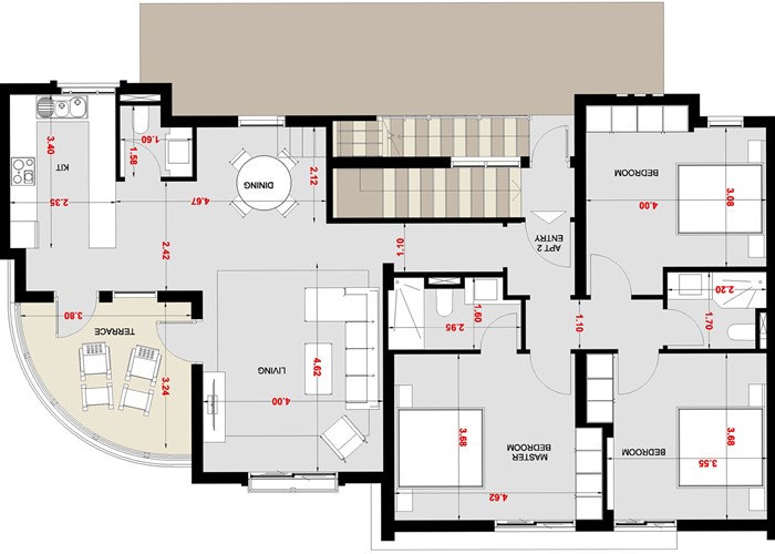 3 BR Apartment with sea view and roof - 1